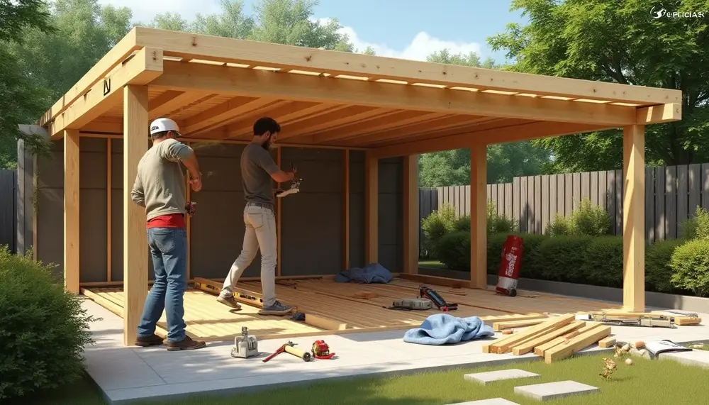 So planst und baust du eine Dachkonstruktion für ein Carport mit Flachdach